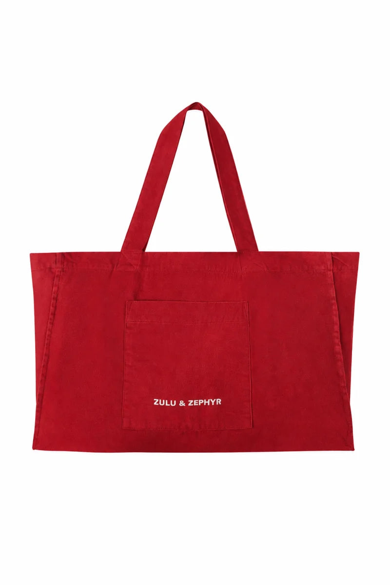 COTTON CANVAS TOTE BAG | RED