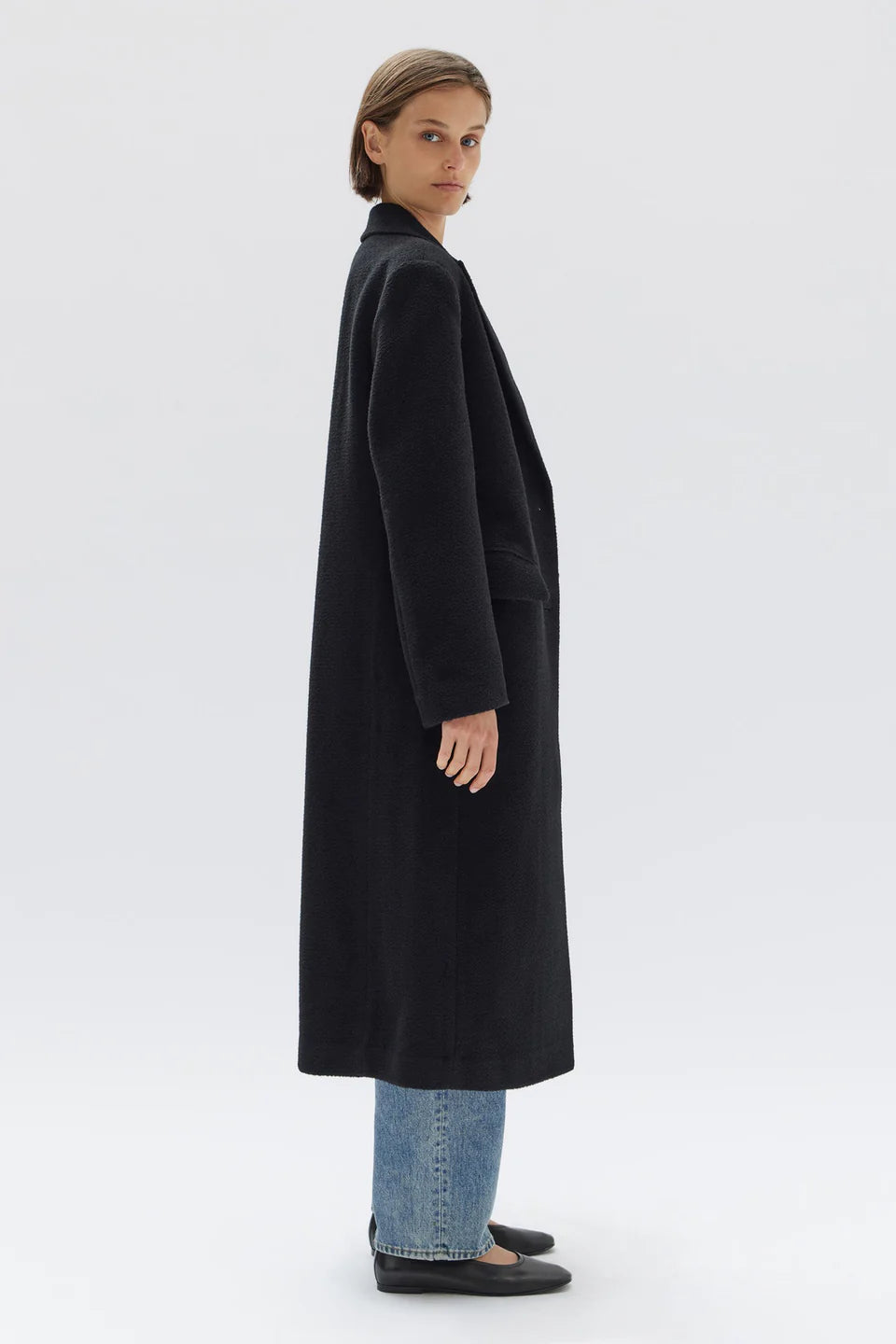 Wool blend coat black on sale