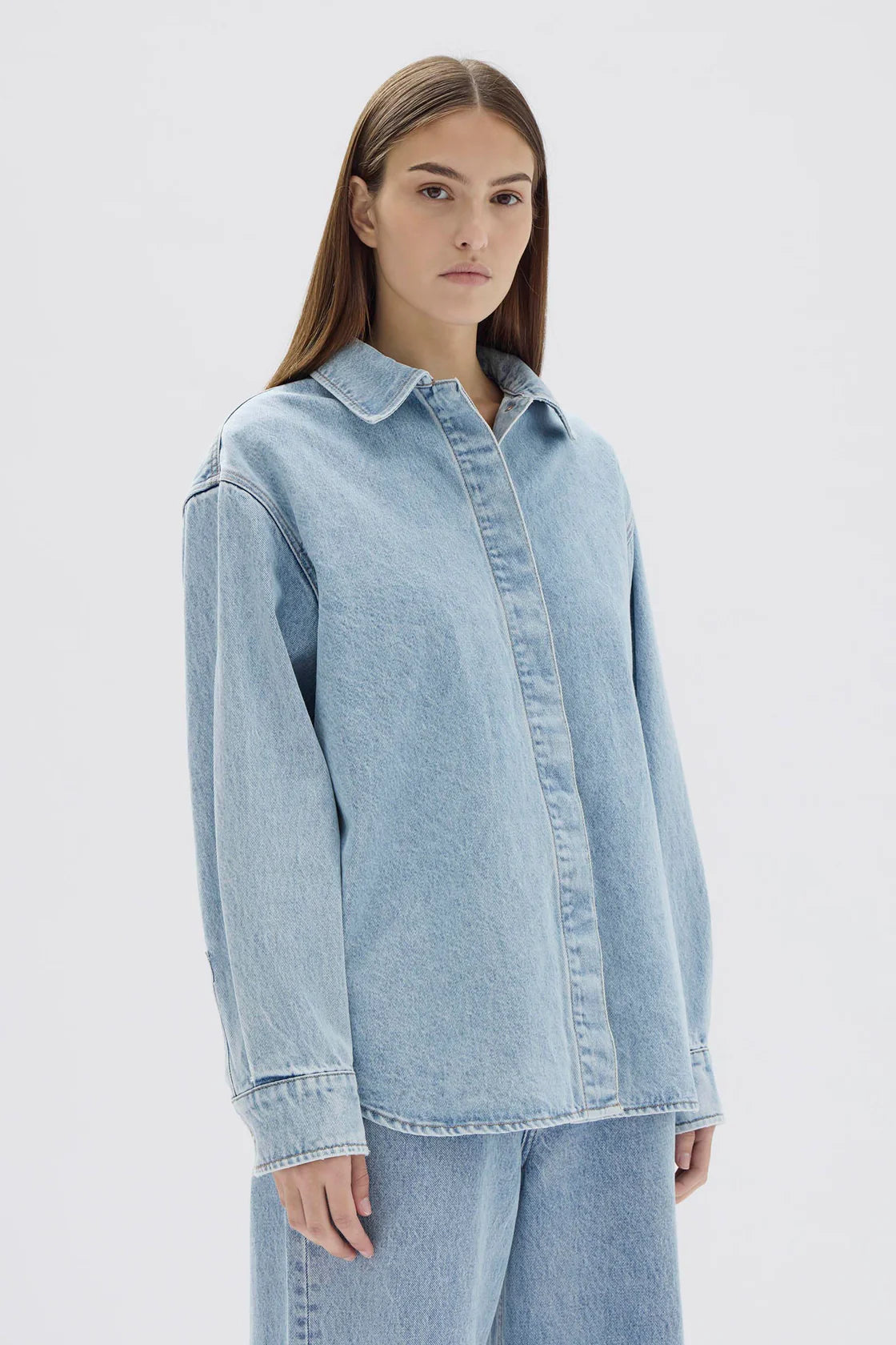 RYLEE DENIM OVERSHIRT | LIGHT STONE