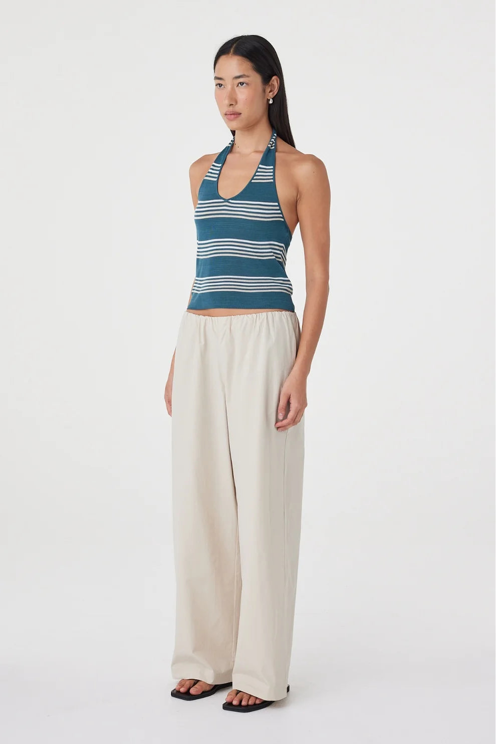 NURI TOP | TEAL STRIPE