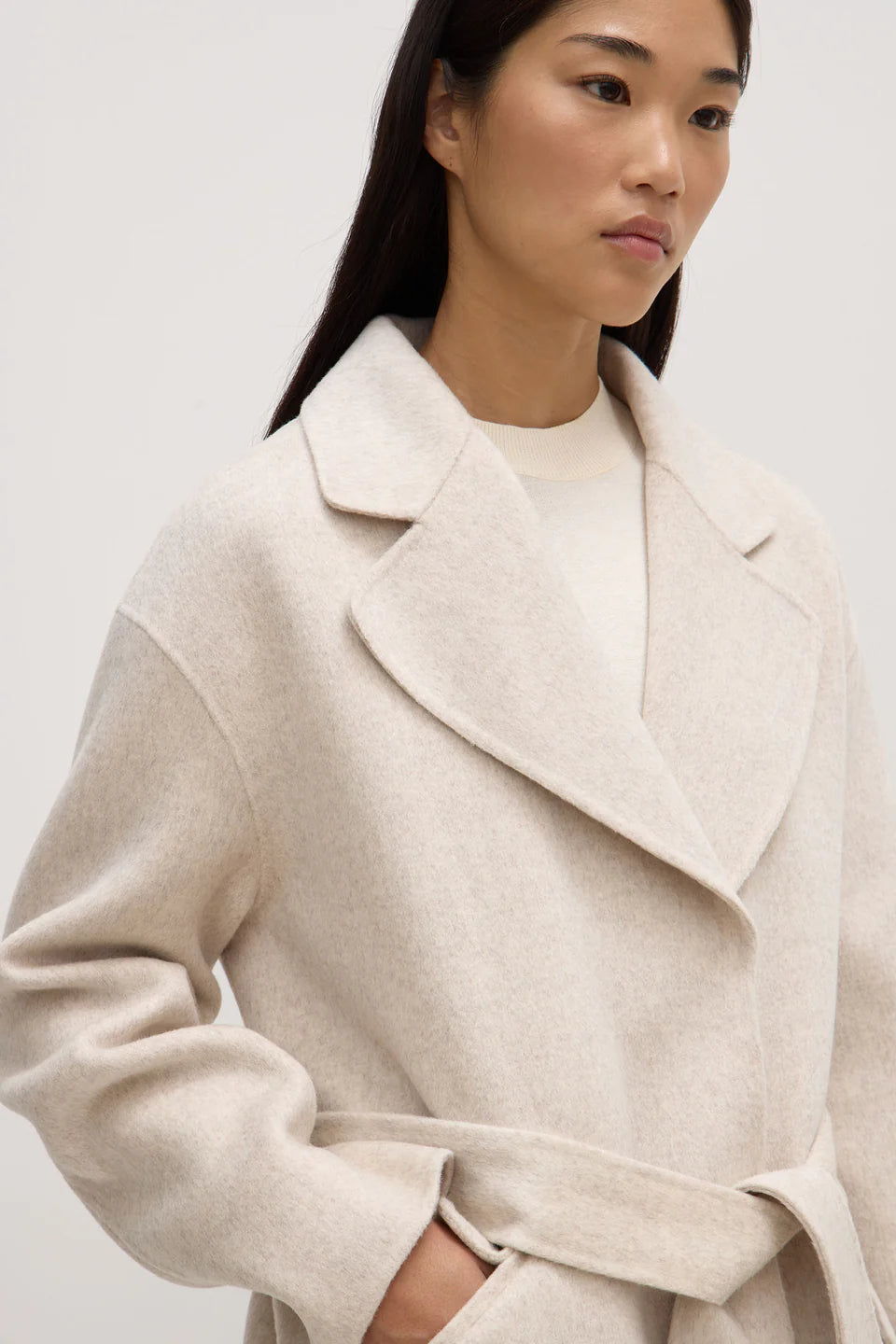 SADIE WOOL COAT | OAT MARLE
