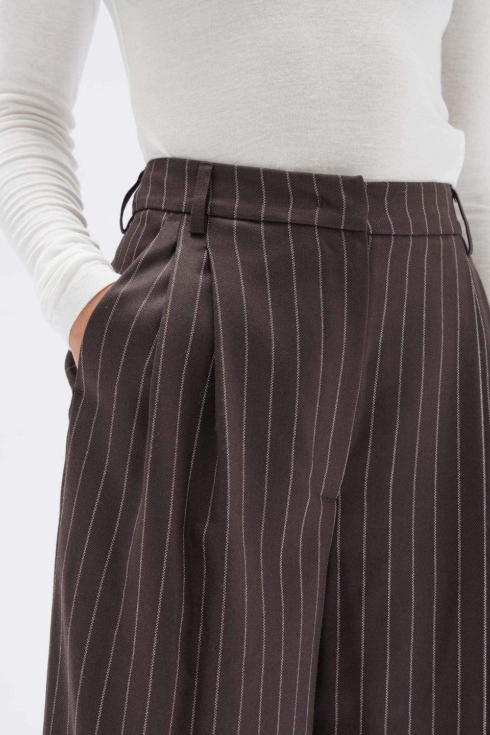 SOFIA WOOL PINSTRIPE PANT