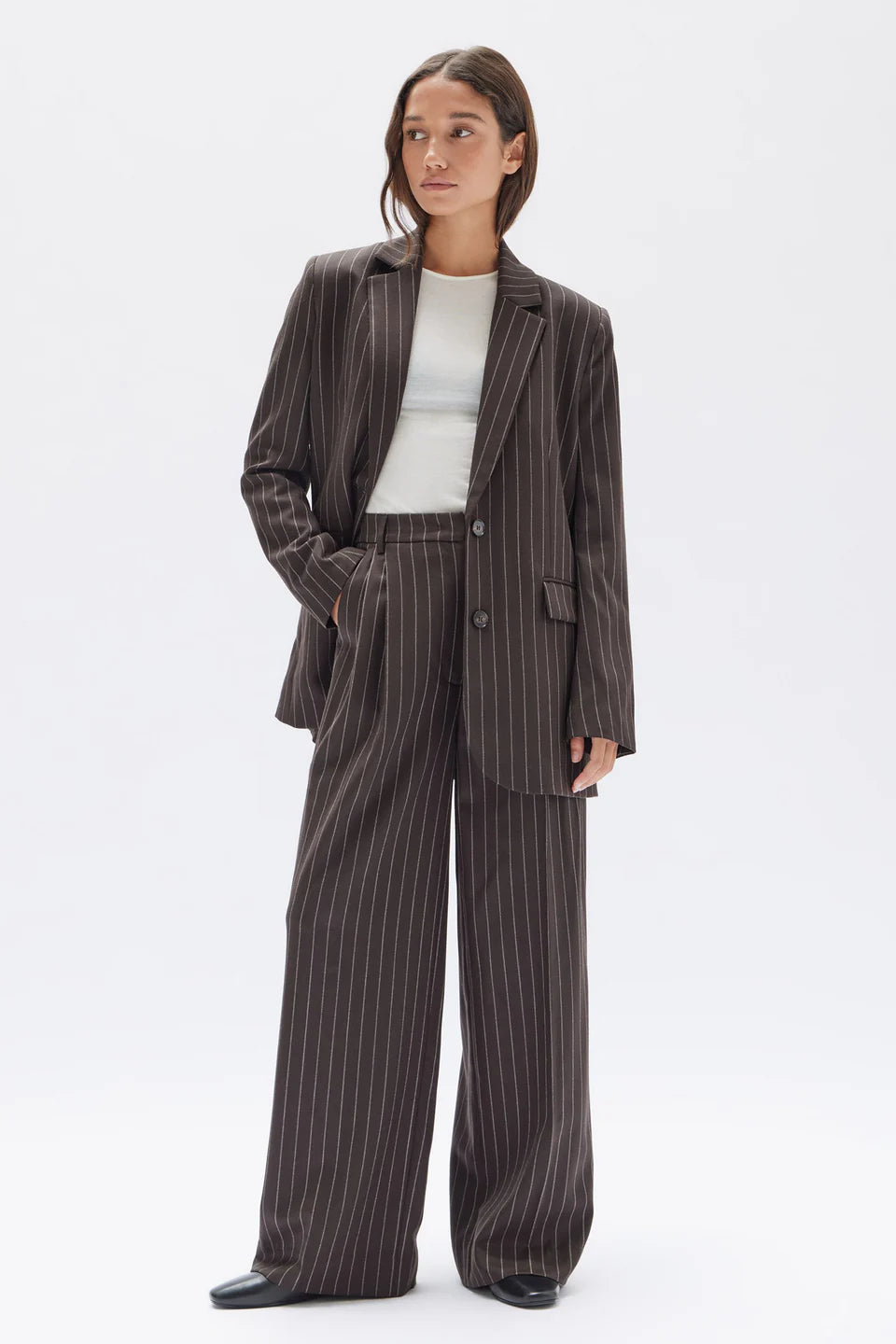 SOFIA WOOL PINSTRIPE PANT
