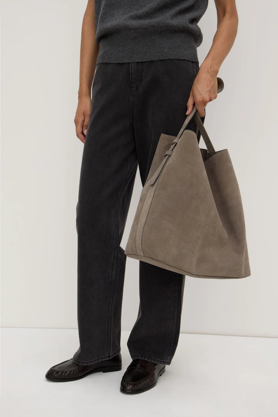 SONNY SUEDE SHOULDER BAG | ASH