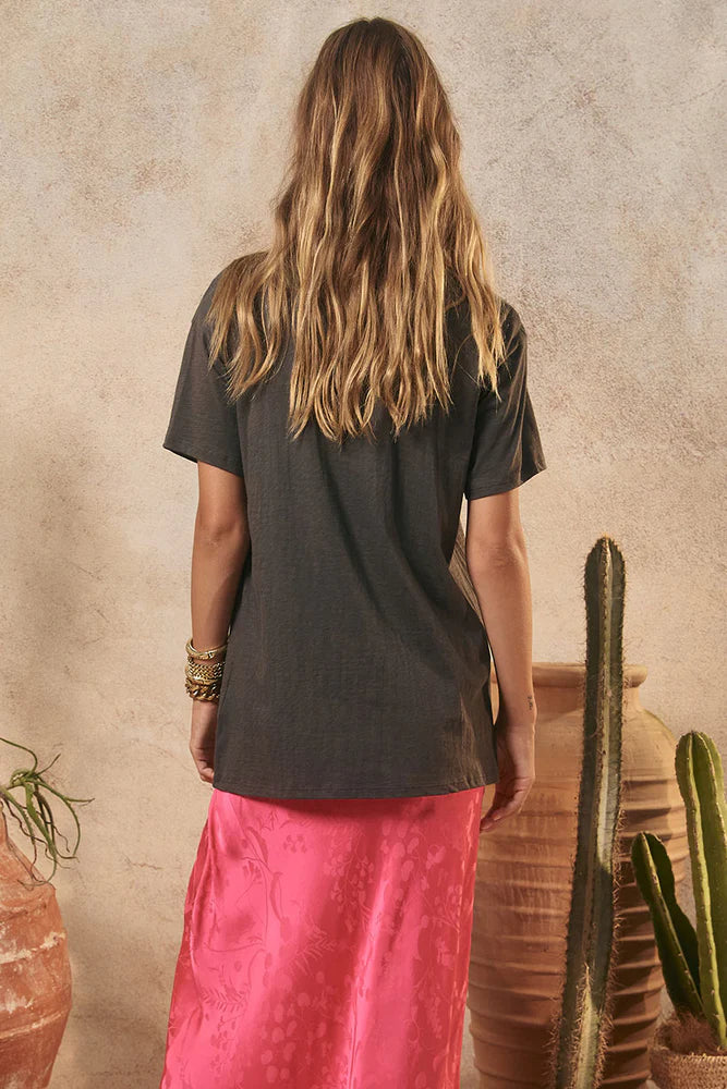 COCO CANTINA BIKER TEE | CHARCOAL