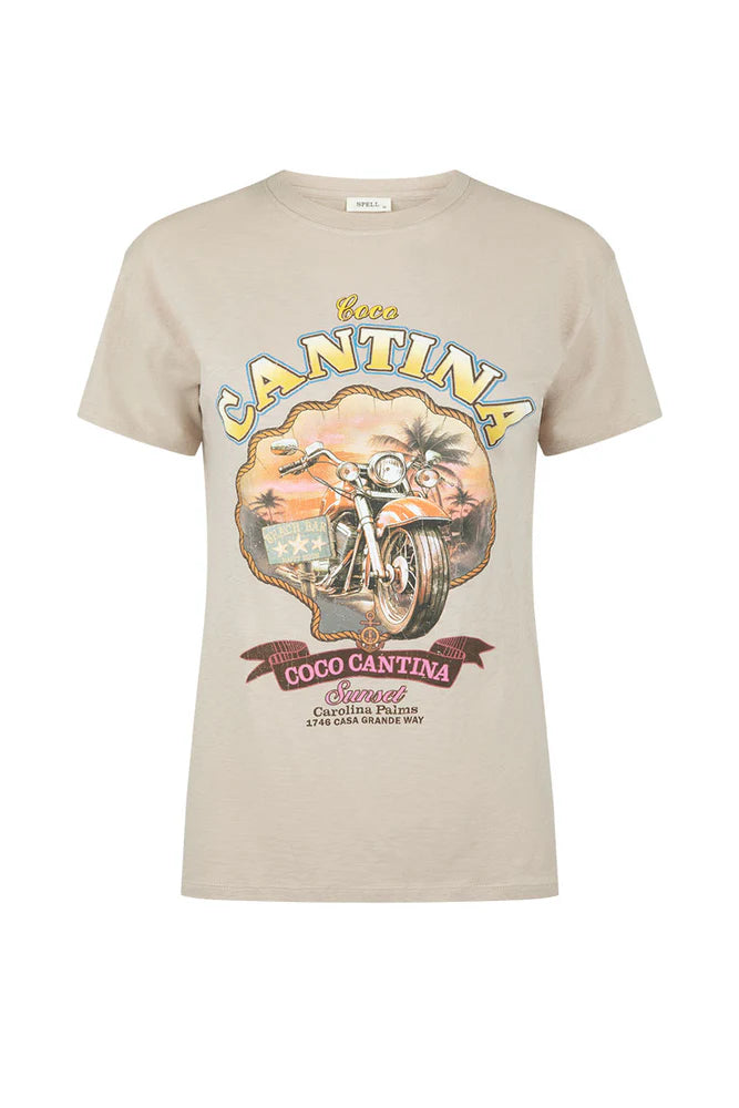 COCO CANTINA BIKER TEE | TAUPE