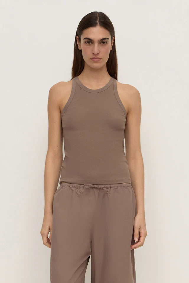 TABITHA RIB TANK | DARK SAND