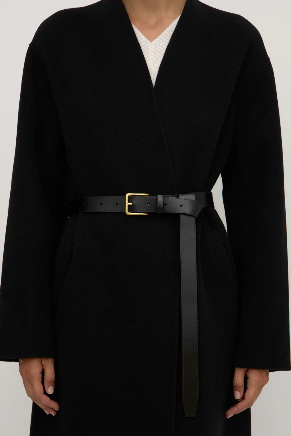 TOWER WRAP LEATHER BELT | BLACK