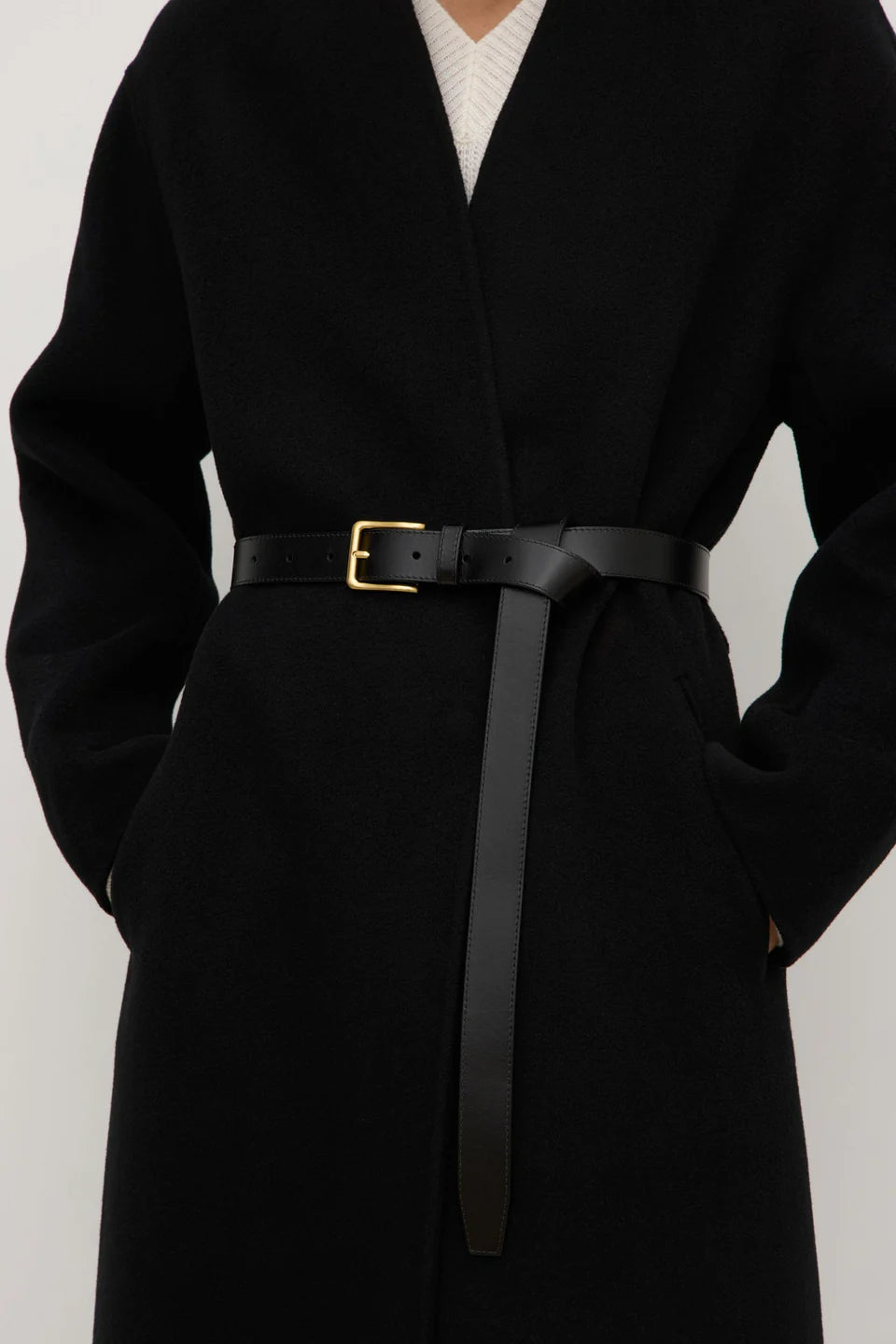 TOWER WRAP LEATHER BELT | BLACK