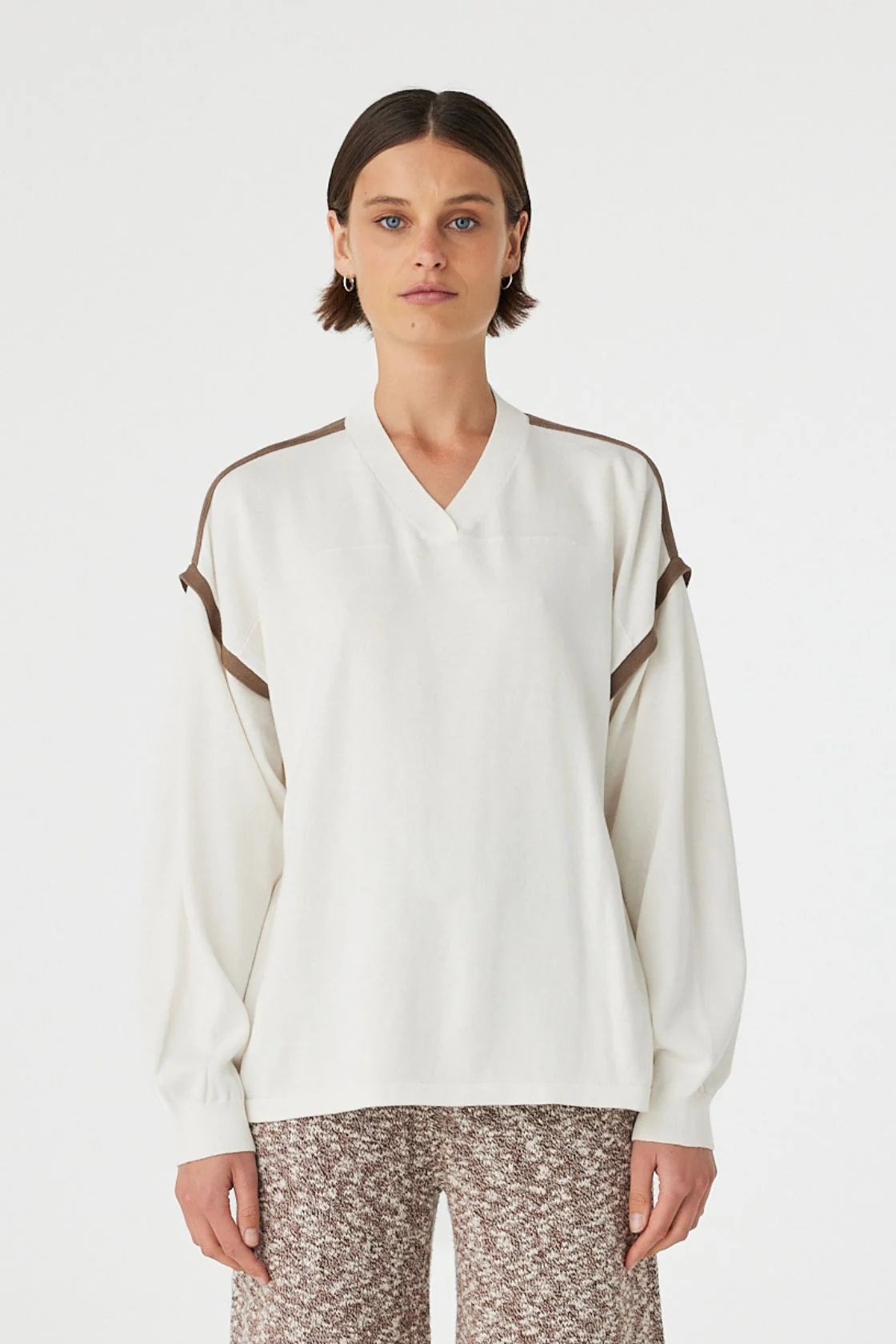 EDEN LONG SLEEVE TEE | CREAM & ESPRESSO