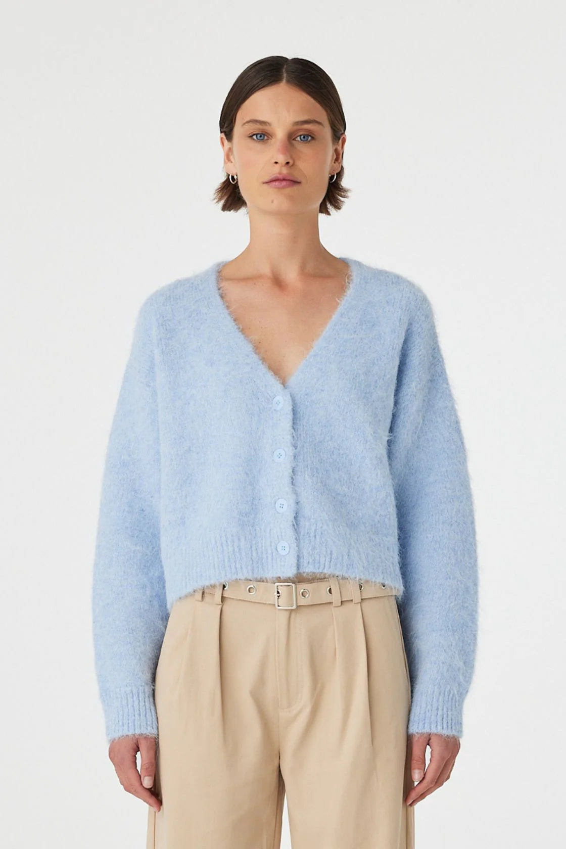 LIORA FLUFFY CARDIGAN | SKY