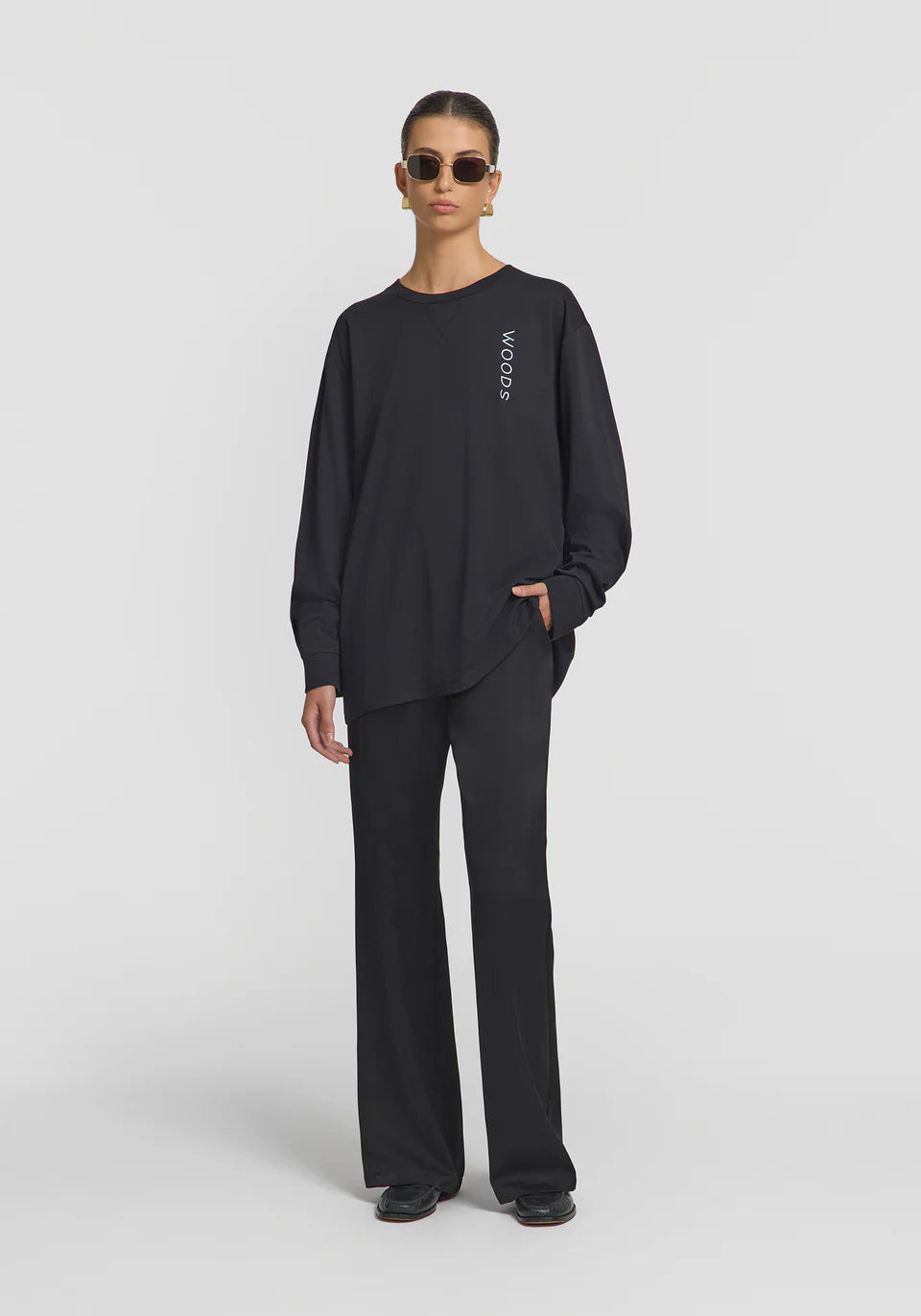 WOODS LONGSLEEVE TEE | BLACK