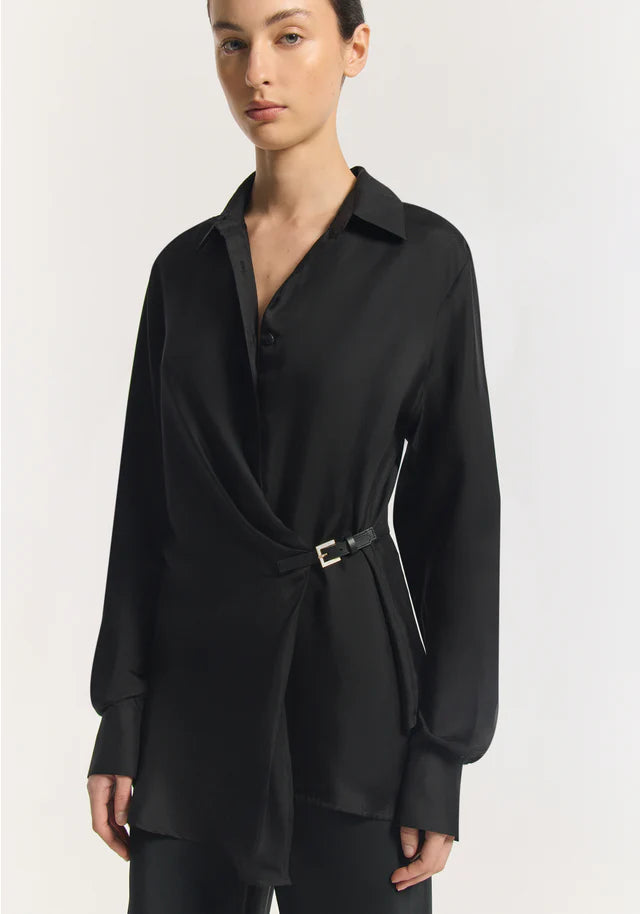 HERCULES WRAP SHIRT | BLACK