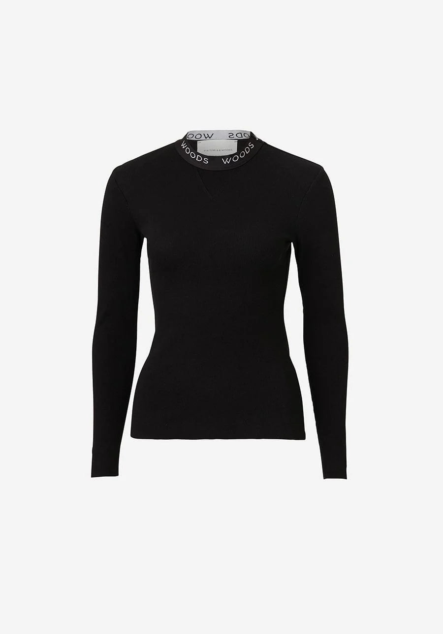 WOODS RIB LONGSLEEVE TEE | BLACK