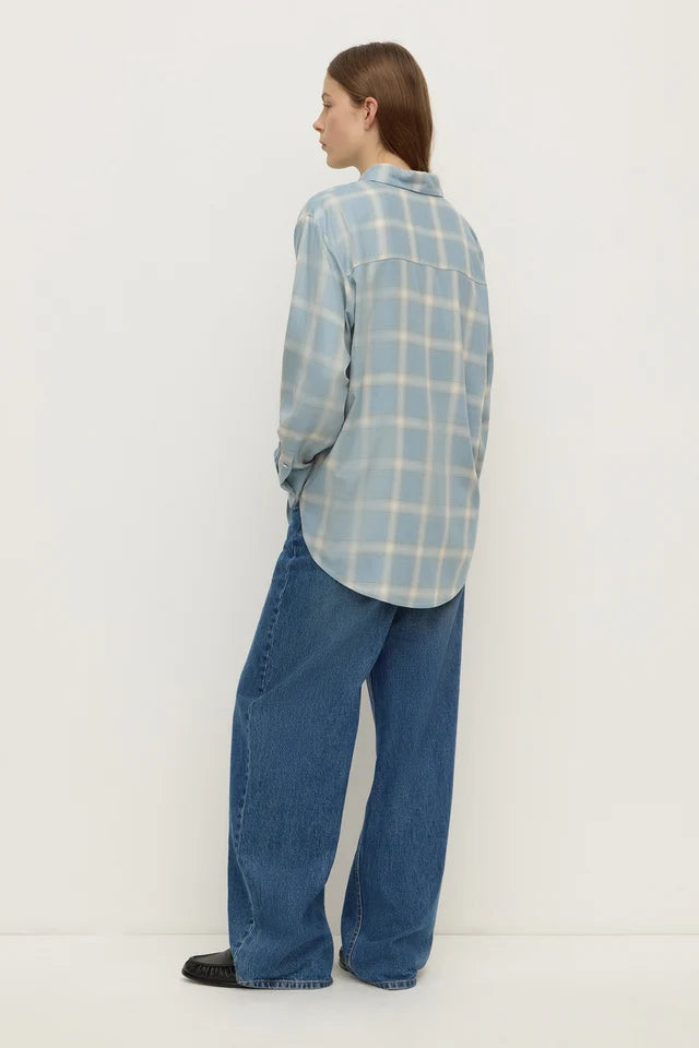 LUKA JAPANESE SHIRT | STEEL BLUE CHECK