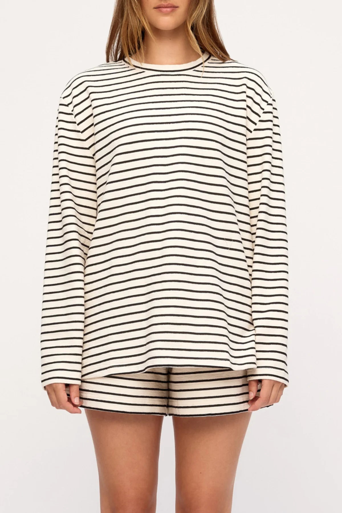 JERSEY LONG SLEEVE TOP | BLACK STRIPE