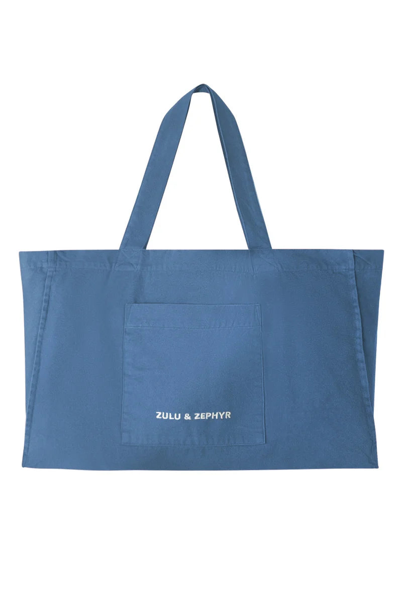 COTTON CANVAS TOTE BAG | DENIM