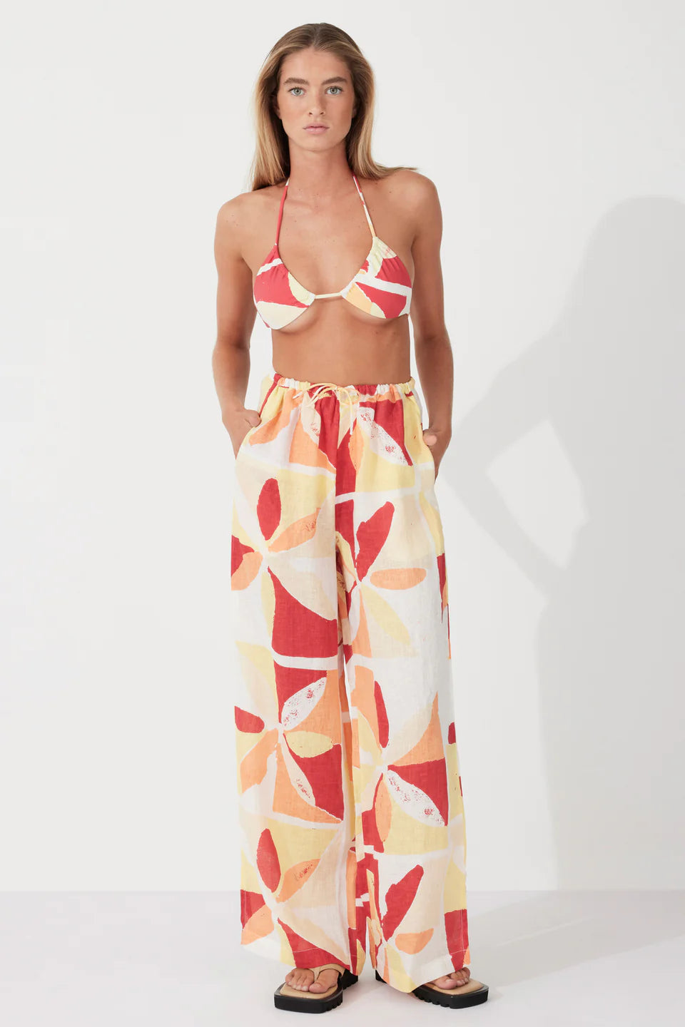 SUNSET TILE LINEN PANT