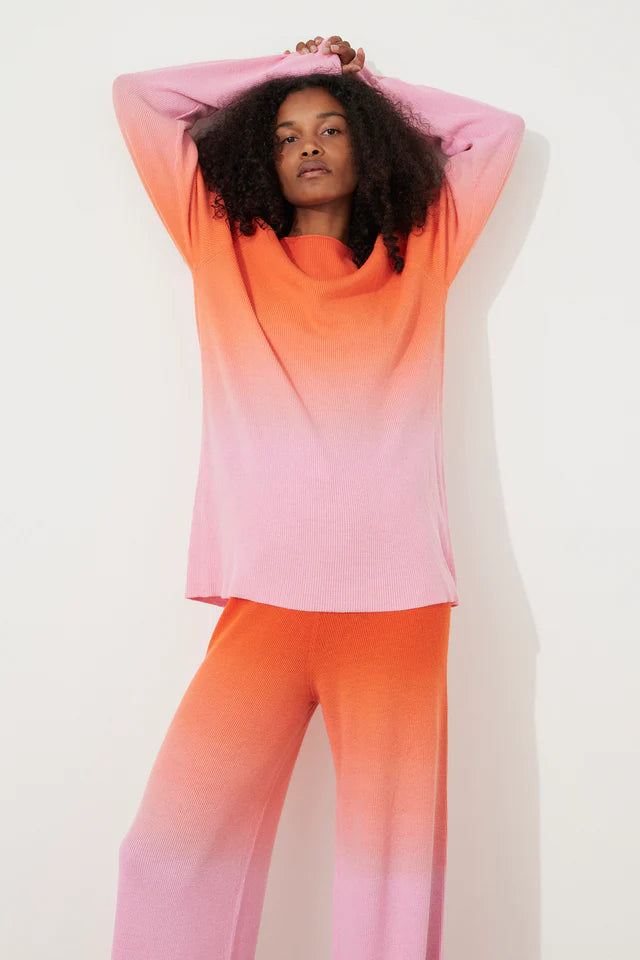 PINK OMBRE MERINO BLEND KNIT PANT