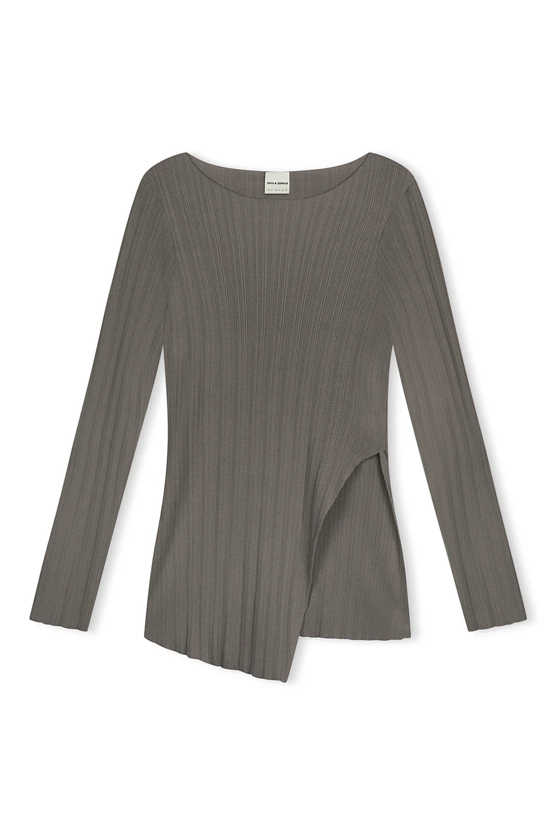 PEWTER RIB KNIT TOP