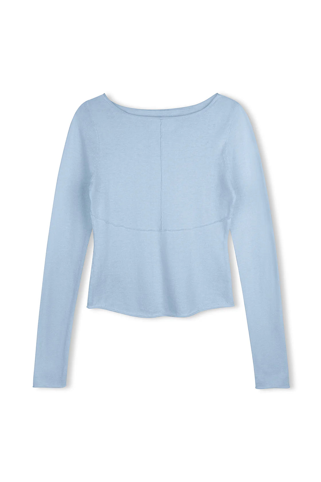 PANELLED LONG SLEEVE KNIT TOP | POWDER BLUE