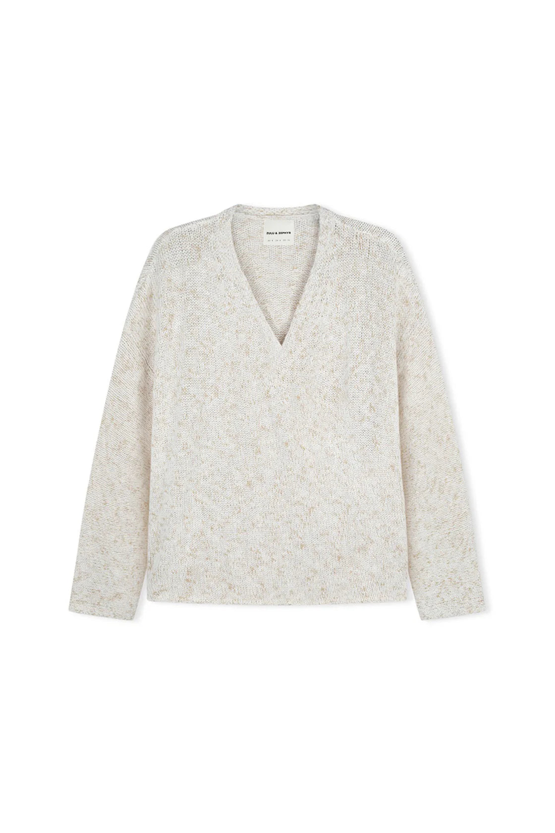 CAMEL MARLE COTTON BLEND V NECK JUMPER