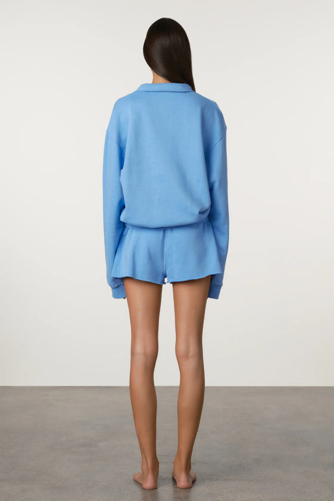 COLLARED SPORT SWEATSHIRT | OCEAN BLUE