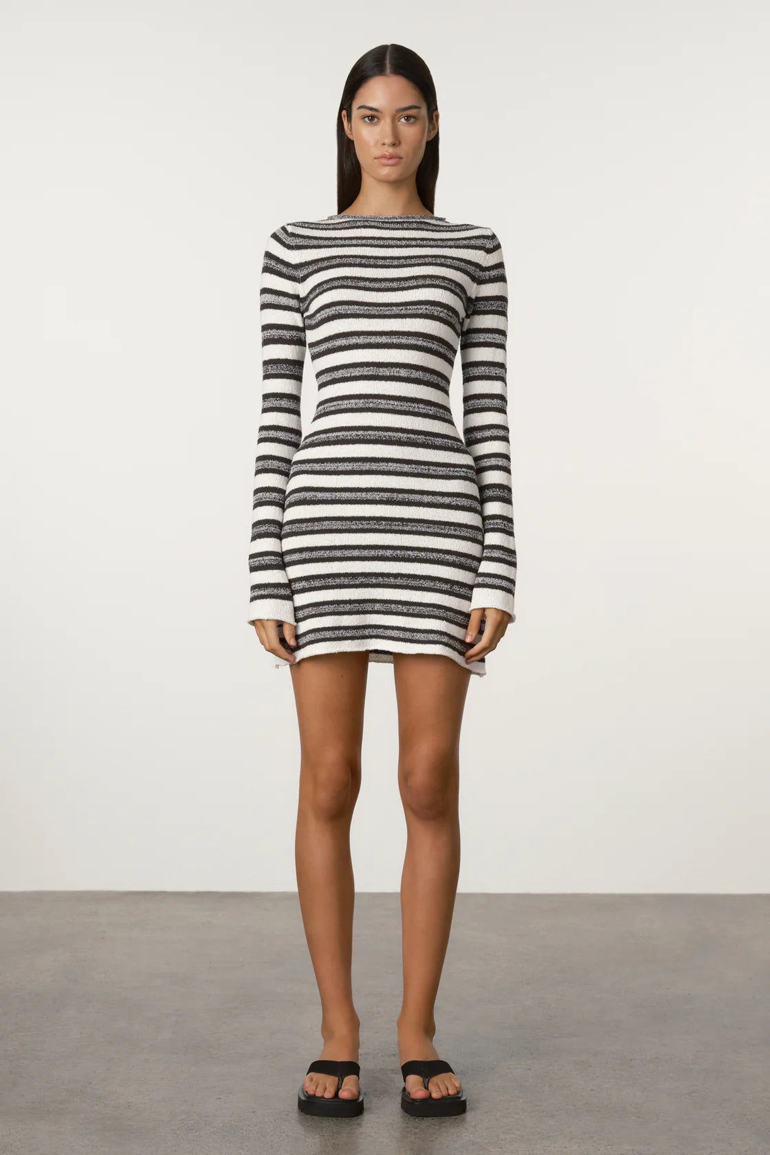 TEXTURED KNIT MINI DRESS | MARLE STRIPE