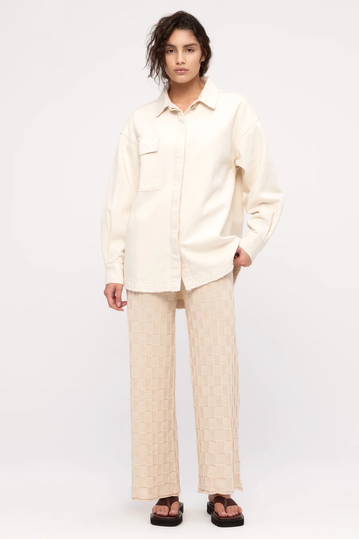 ORGANIC DENIM SHIRT JACKET | COCONUT