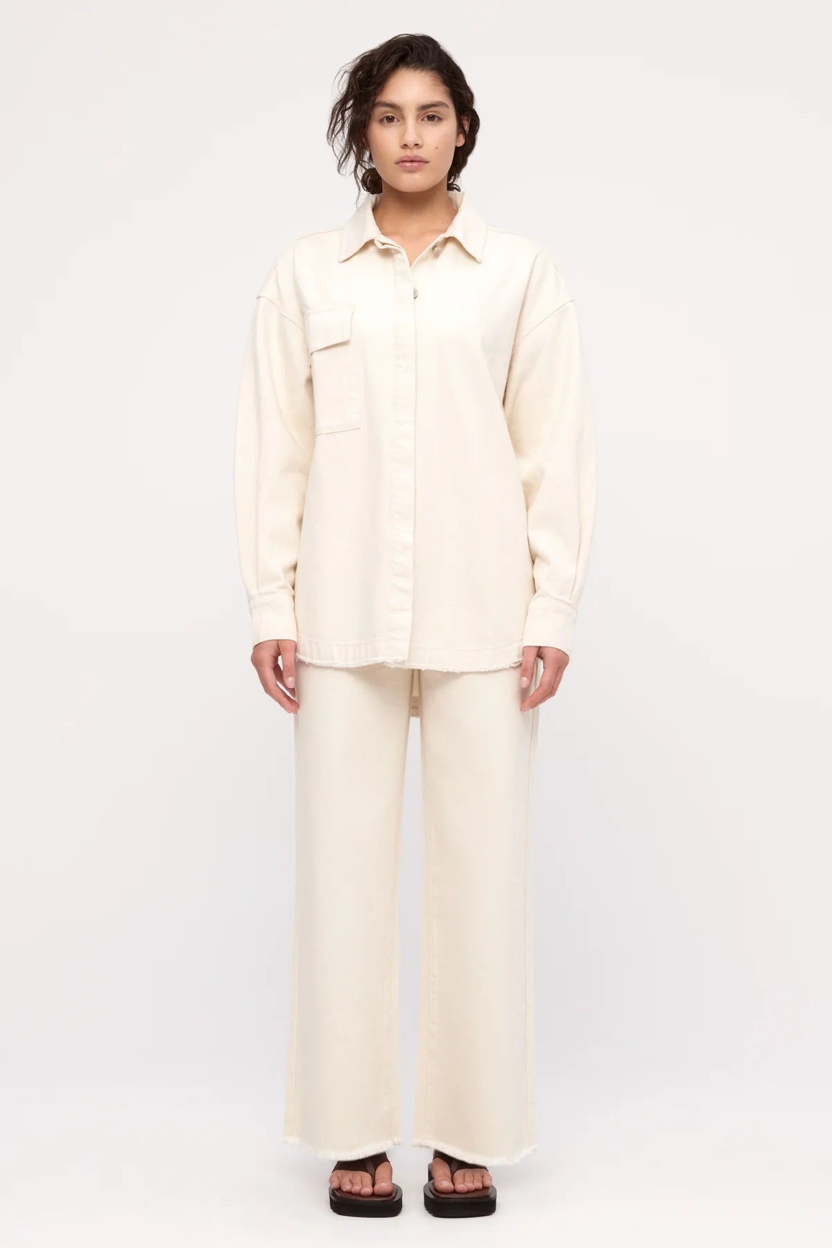 ORGANIC DENIM SHIRT JACKET | COCONUT