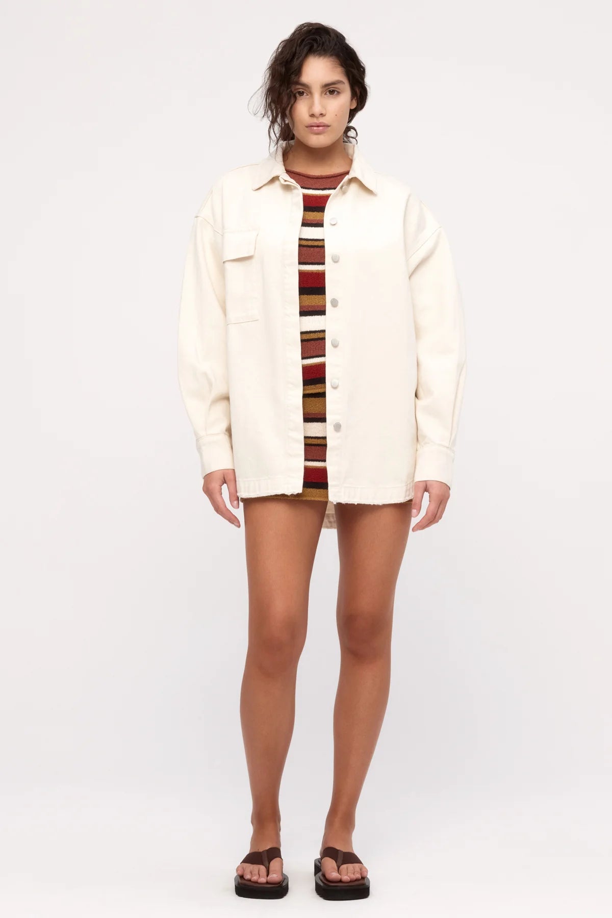 ORGANIC DENIM SHIRT JACKET | COCONUT
