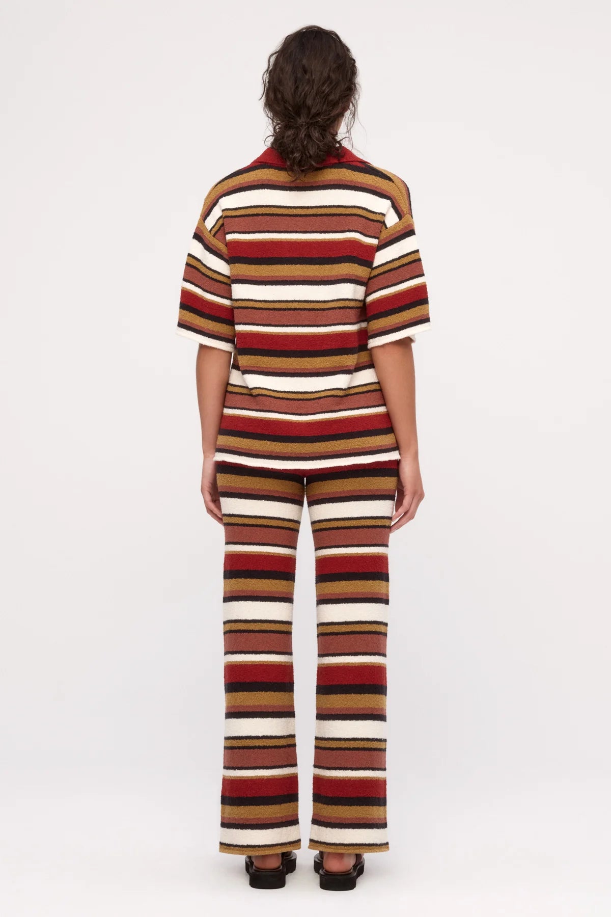 TEXTURED KNIT SHIRT | EARTH STRIPE