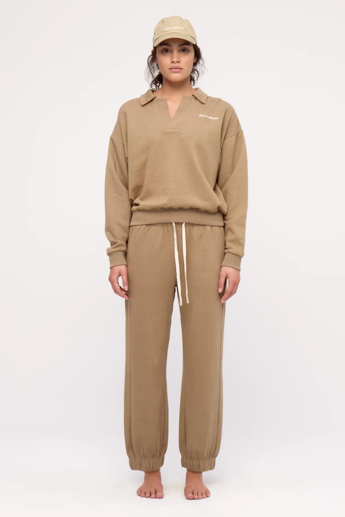 COLLARED SPORT SWEATSHIRT | OLIVE