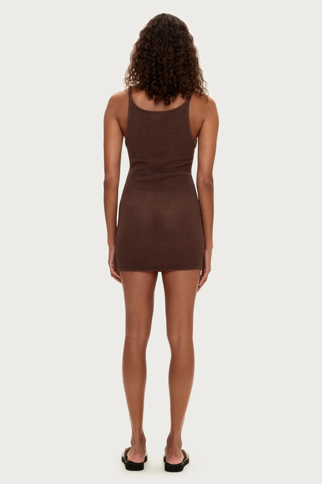 TEXTURED KNIT DRESS | CHOCOLATE
