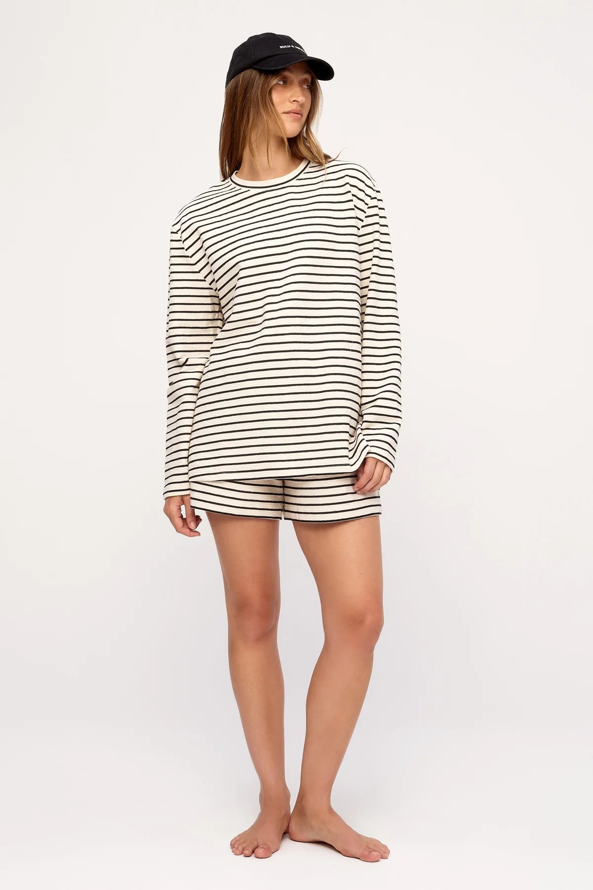 JERSEY LONG SLEEVE TOP | BLACK STRIPE