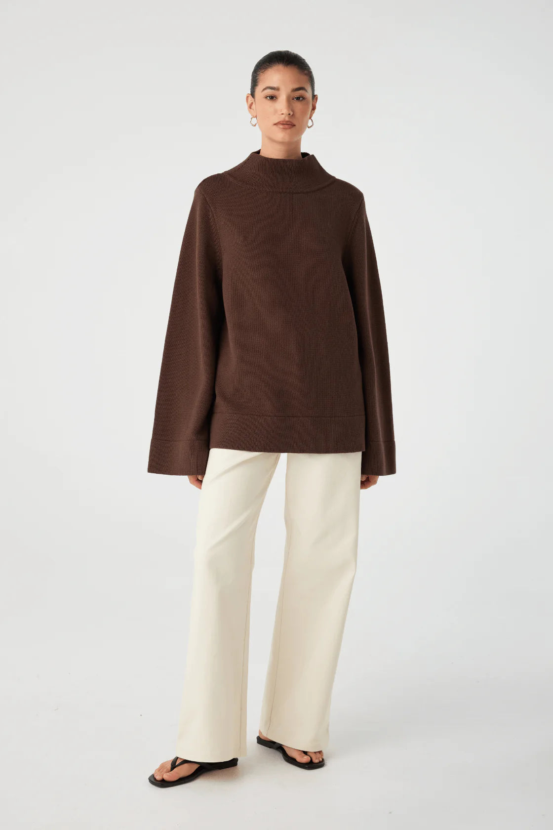IDA FUNNEL NECK SWEATER | ESPRESSO