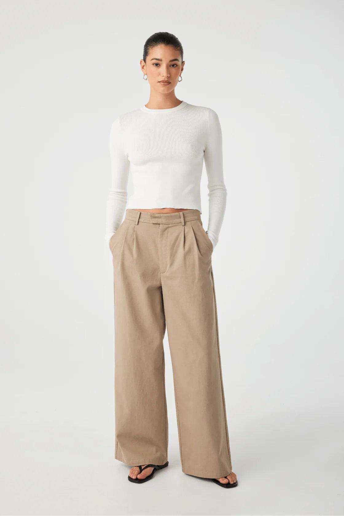 LINA TAILORED PANT | TAUPE