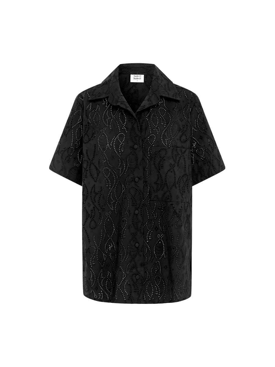 DARCY SHIRT | FIN BLACK BRODERIE ANGLAISE