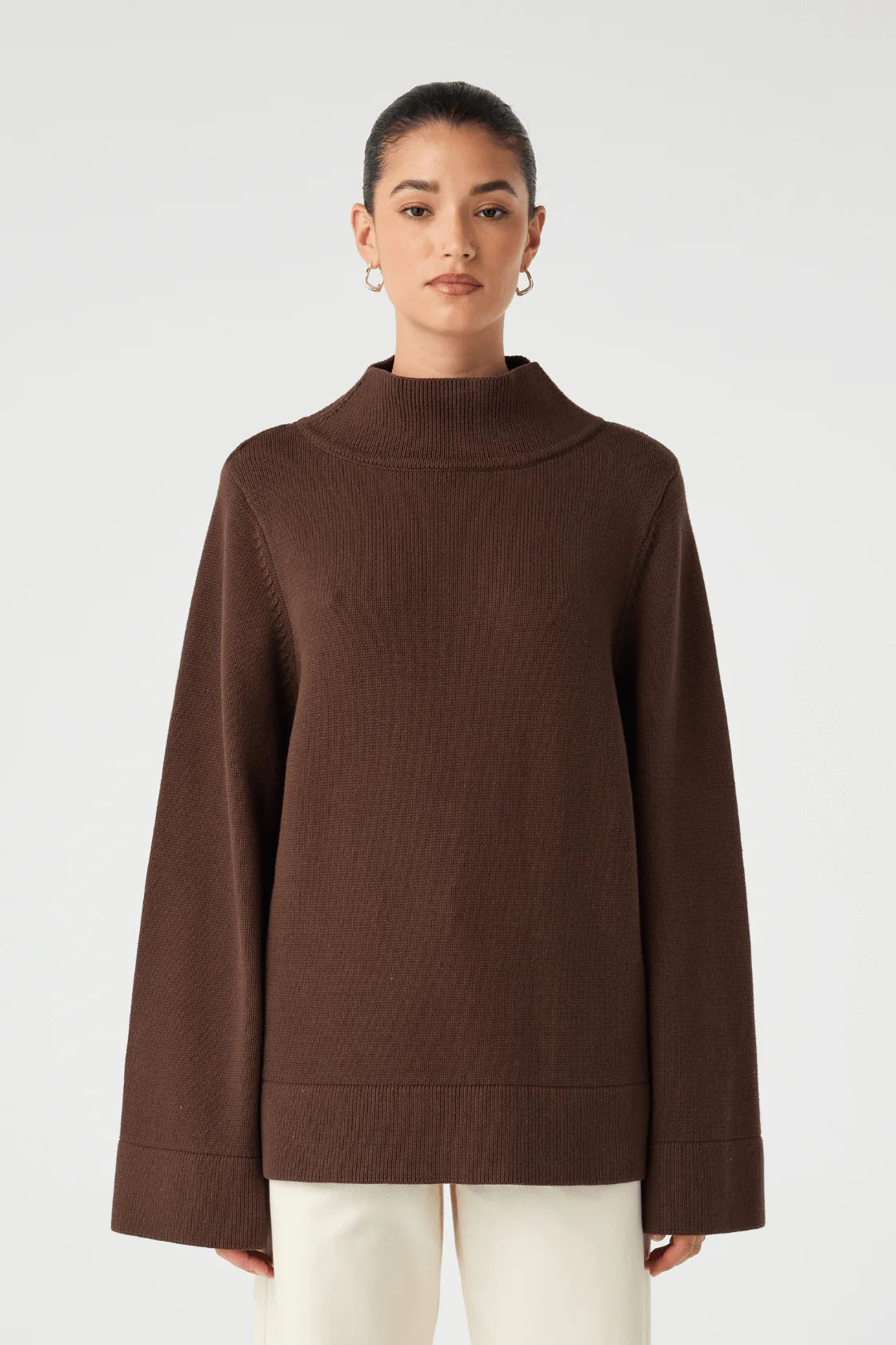 IDA FUNNEL NECK SWEATER | ESPRESSO